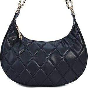 Y2K Women Shoulder Bag Vintage Clutch Hobo Tote Handbag Black Quilted Styling